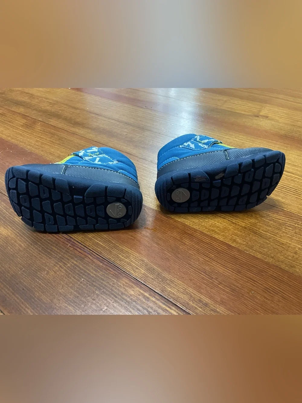 See Kai Run Blue and Yellow Lightning Strap Winter Snow Boots Size 5